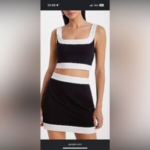 Express Black and White Top and Skirt Set size M